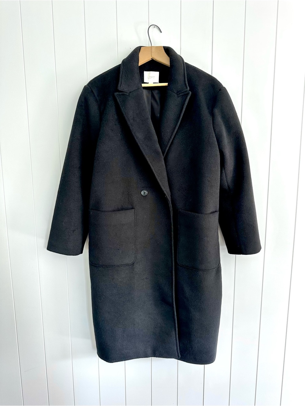 LOFT Women’s Black Single-Button Pea Coat